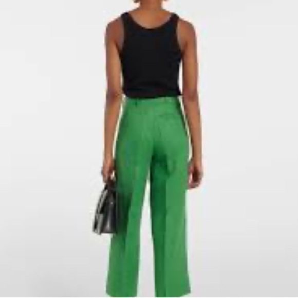Max Mara luxury label Pants Woman Green silk size 32 USA 6 - Picture 1 of 12